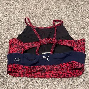 Puma Red and Black Patterned Sports Top